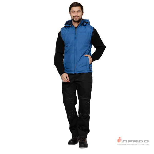 Жилет мужской утеплённый "Амур" васильковый