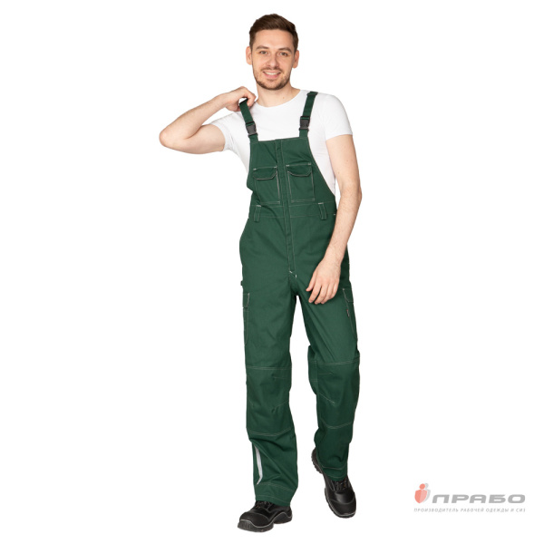 Полукомбинезон мужской летний "Эко-Труд" тёмно-зелёный