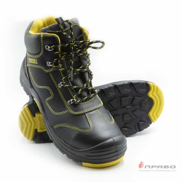 Ботинки Paredes "Нитро" с подошвой ПУ/нитрил с КП и АС чёрный/жёлтый