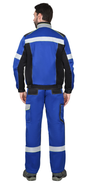 Костюм СИРИУС-ПОЛИНОМ куртка, п/к василек с черным и СОП 50 мм