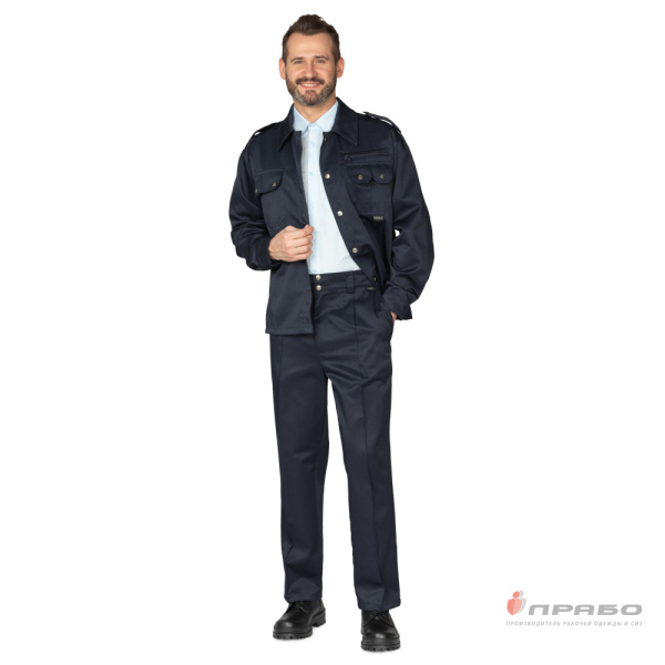 Костюм мужской "Охранник 1" тёмно-синий (куртка и брюки)