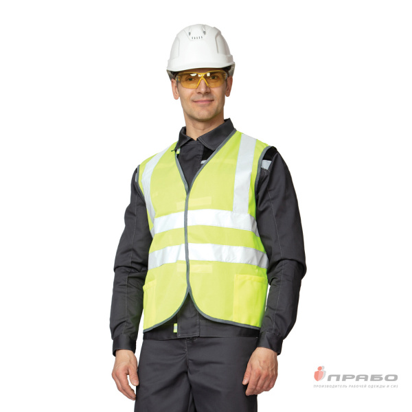Жилет сигнальный "Спектр Лайт 3" лимонный на липкой ленте