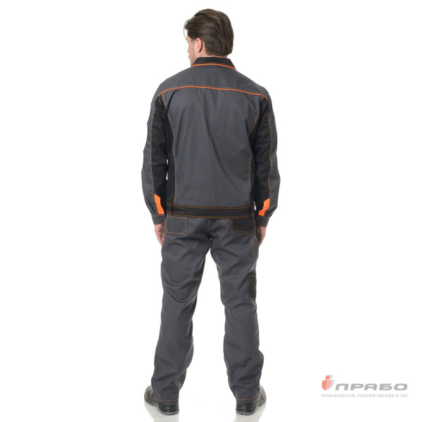 Куртка мужская "Бренд" серо-чёрная