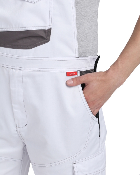 Полукомбинезон СИРИУС-ЦИТРИН белый со средне-серым