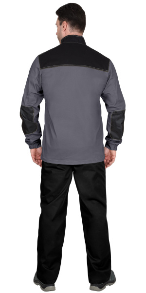 Куртка СИРИУС-МАНХЕТТЕН т.серый с оранж. и черным тк. стрейч пл. 250 г/кв.м