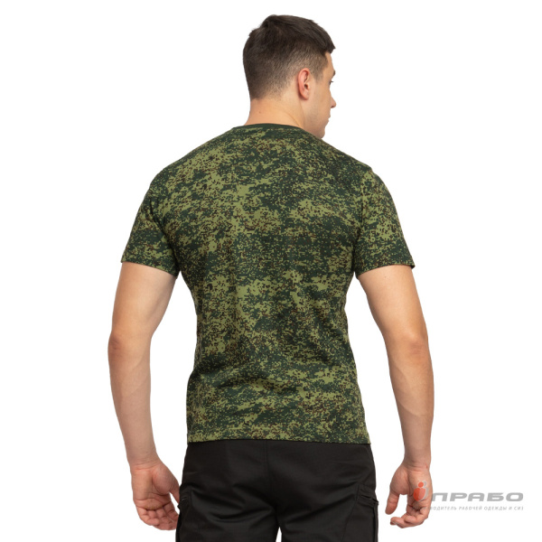 Футболка трикотажная камуфляжная пиксель зелёный
