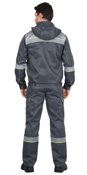 Костюм СИРИУС-ТИТАН куртка, п/к серый со св.серым и СОП и лимонным кантом