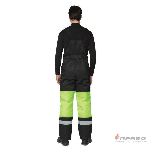 Костюм мужской утеплённый "Трасса" лимонный/чёрный (куртка и полукомбинезон)