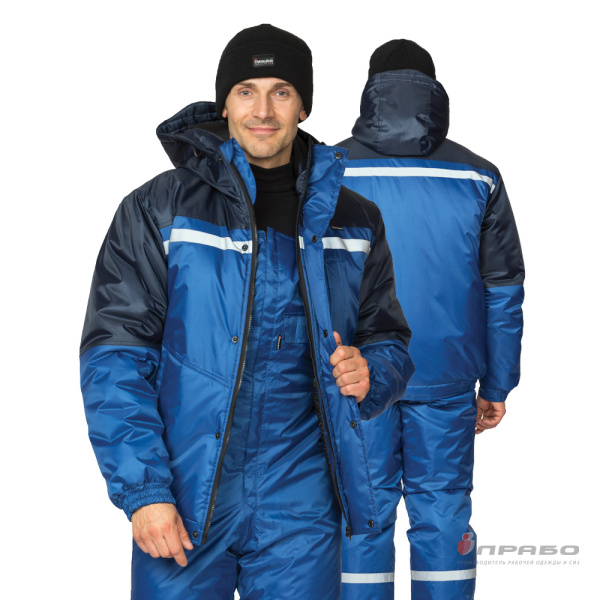Костюм мужской утеплённый "Стимул-М" василёк/синий (куртка и полукомбинезон)