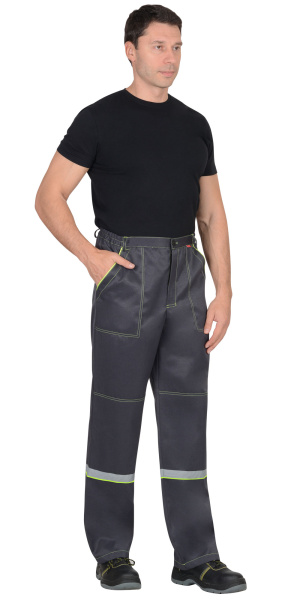 Костюм СИРИУС-МЕХАНИЗАТОР 2 куртка, брюки, темно-серый с неоновым и СОП