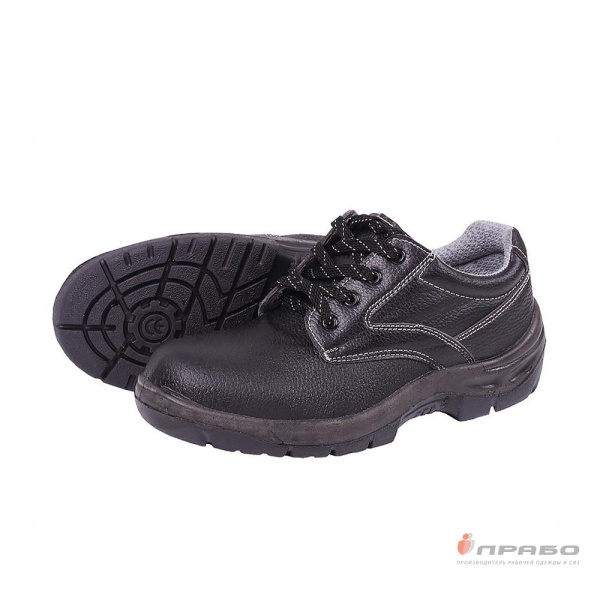 Полуботинки кожаные мужские "Кросс" на подошве ПУ чёрные