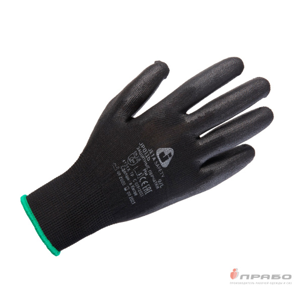 Перчатки полиэфирные с полиуретановым покрытием Jeta Safety JP011B чёрные