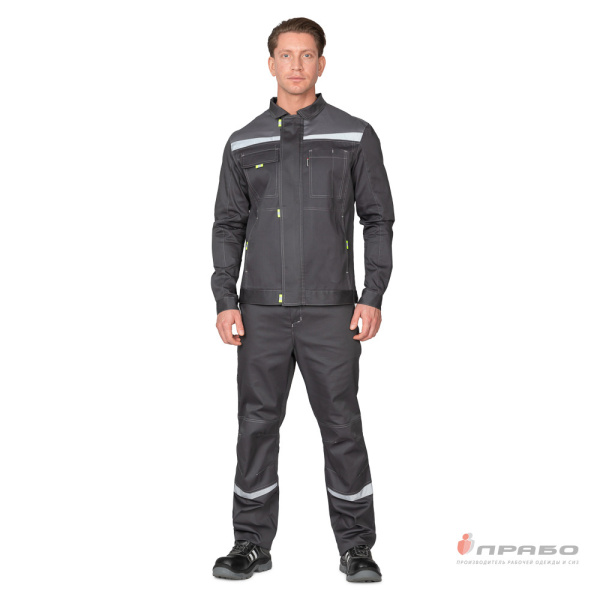 Костюм мужской "Профессионал 1" тёмно-серый/светло-серый (куртка и брюки)