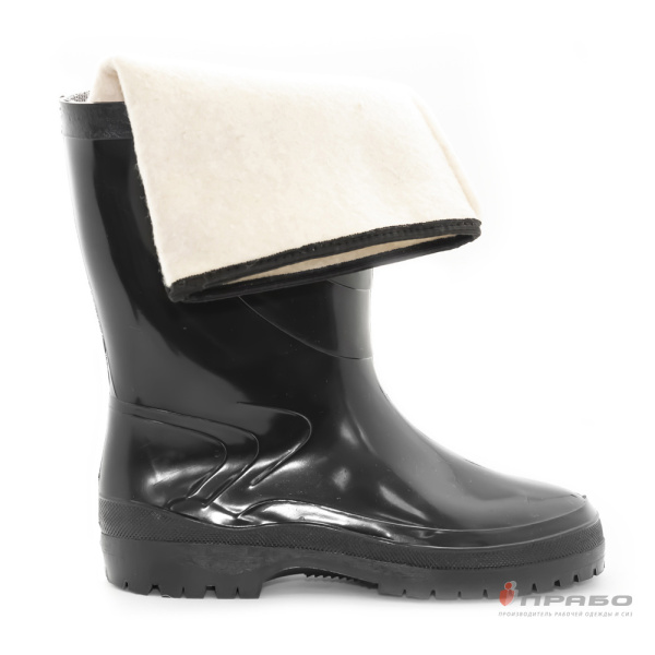 Сапоги мужские ПВХ арт. 166-04 с утеплителем из НТП чёрные (28 см)