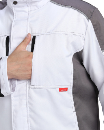 Куртка СИРИУС-ЦИТРИН белый со средне-серым