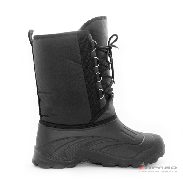 Сапоги мужские "Аляска" на галоше из ЭВА и шнуровке арт. Д-014 чёрные