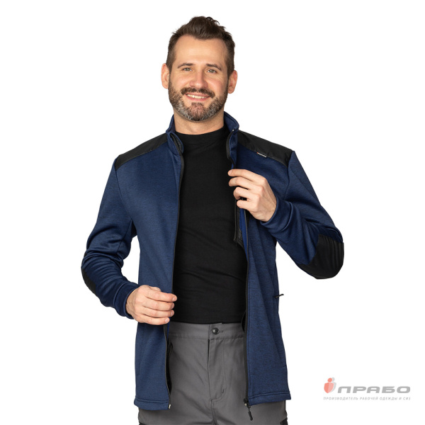 Куртка "Валма" трикотажная синий меланж/чёрный