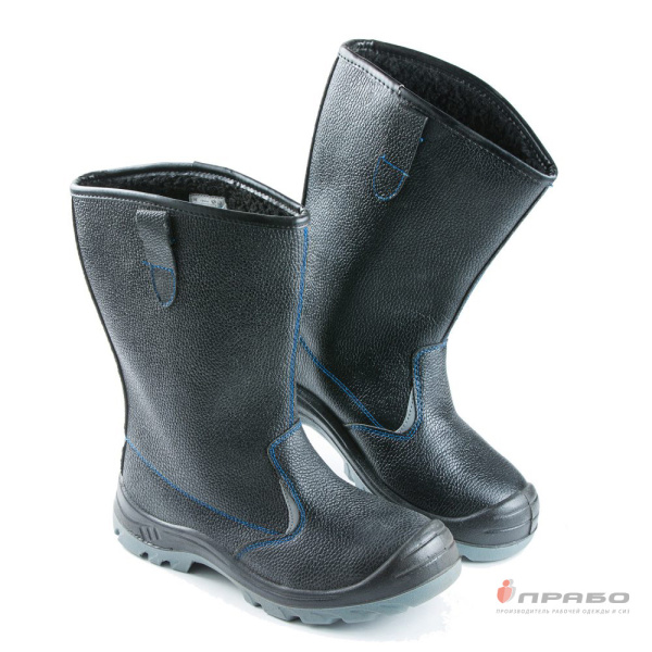 Сапоги "Викинг-16/1М" с подошвой ПУ/ТПУ и МП чёрные (искусственный мех)