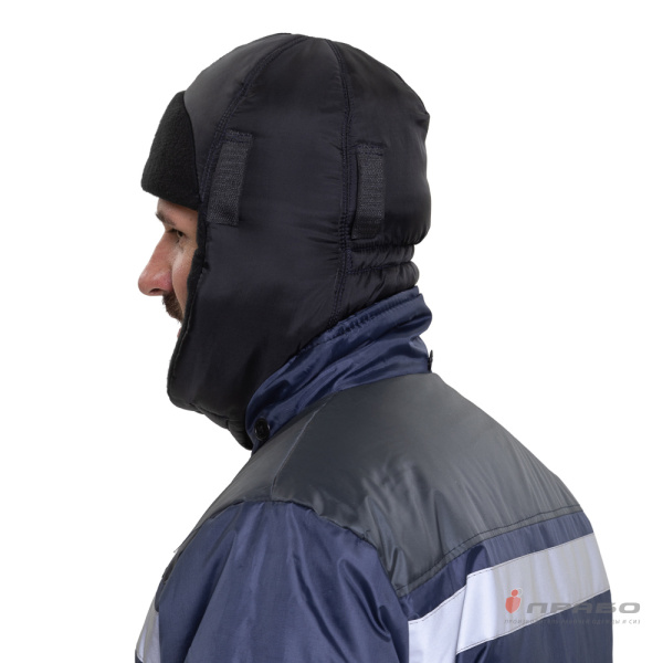 Шапка-ушанка на флисе чёрная