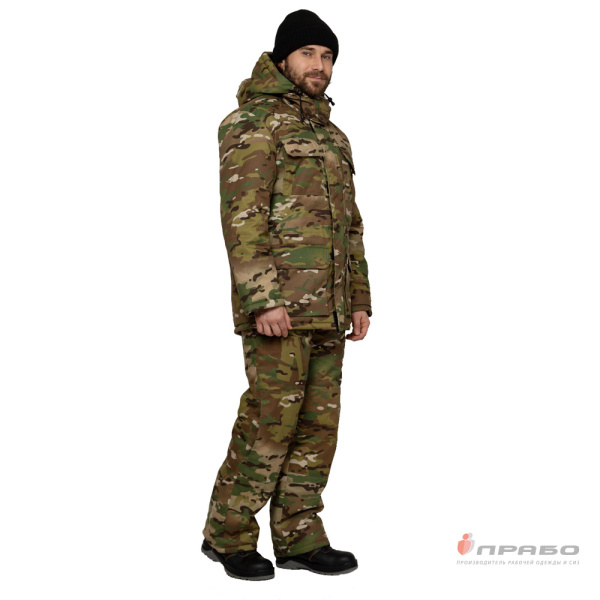 Костюм мужской утеплённый "Турист" КМФ ягель (куртка и полукомбинезон)
