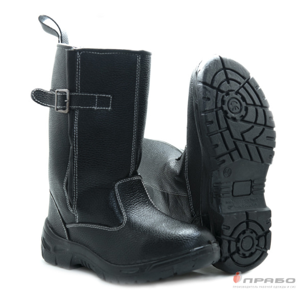 Сапоги утеплённые "Олимп" с подошвой ПУ чёрные (искусственный мех)