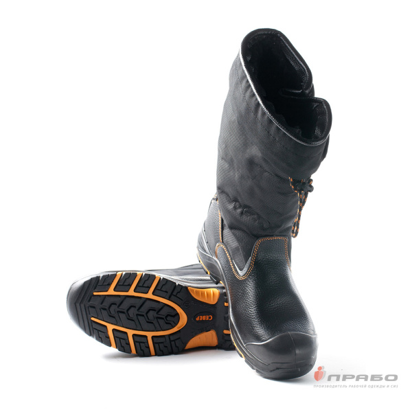 Сапоги "Север PRB12-CKW" с подошвой ПУ/нитрил и КП чёрные (шерстин)