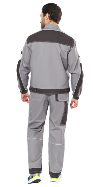 Костюм СИРИУС-ПЕКИН куртка кор., п/к серый с черным пл. 280 г/кв.м