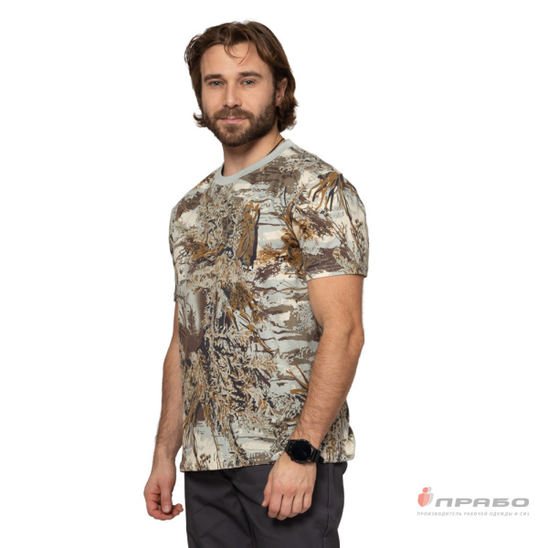 Футболка трикотажная камуфляжная степь