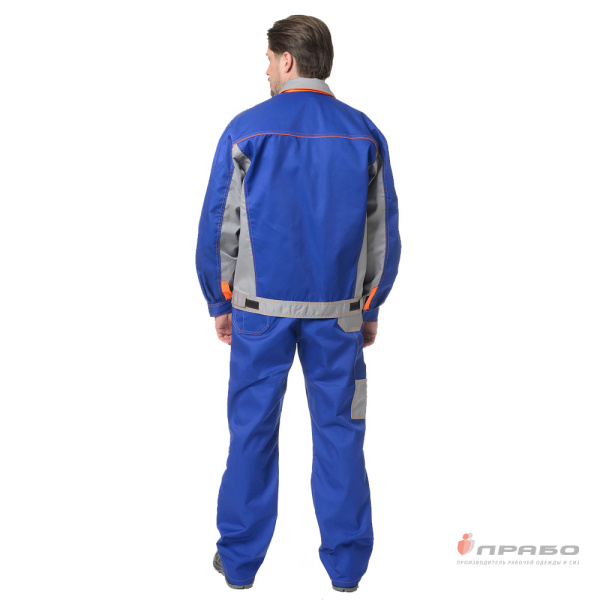 Костюм мужской "Бренд 2" василёк/серый (куртка и полукомбинезон)