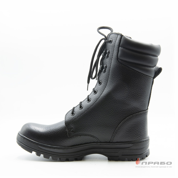 Ботинки кожаные с высоким берцем летние "ЭлитСпецОбувь А65" чёрные