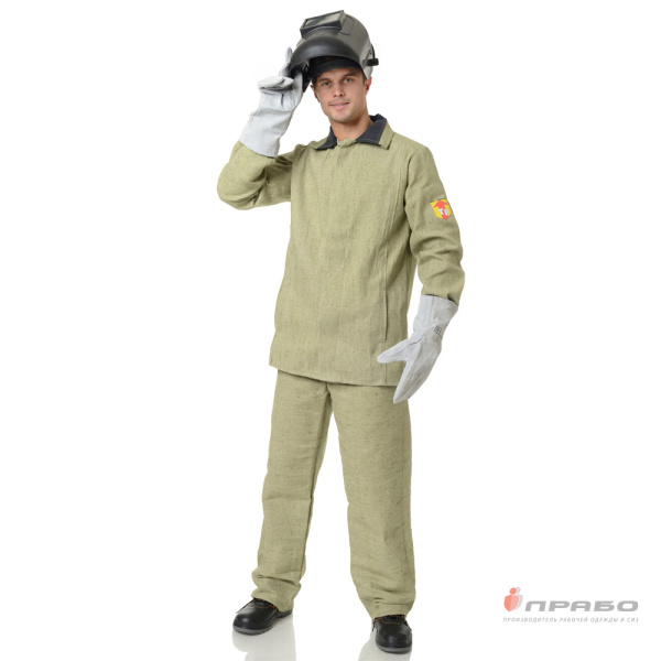 Костюм сварщика брезентовый хаки 1 класса защиты (куртка и брюки)