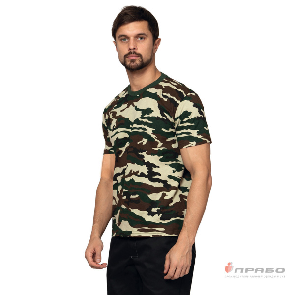 Футболка трикотажная камуфляжная лес светлый