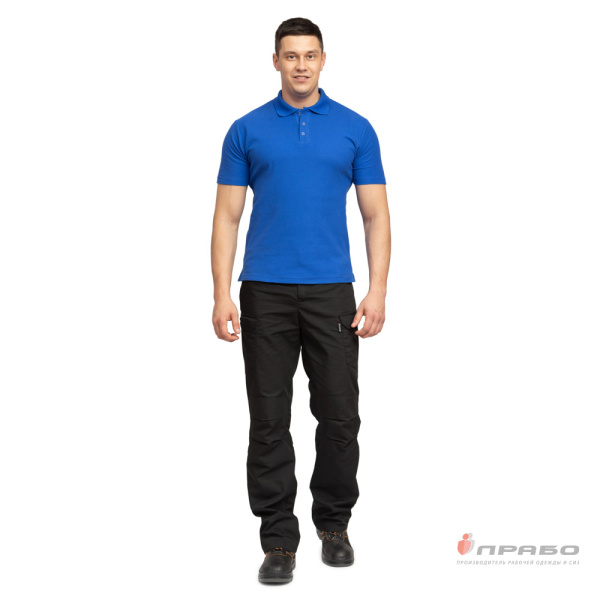 Рубашка "Поло" с коротким рукавом васильковая