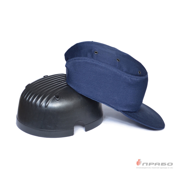 Каскетка-бейсболка защитная с вставкой из ударопрочного пластика синяя