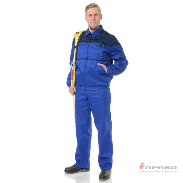 Костюм мужской летний "Гудзон" василёк/синий (куртка и полукомбинезон)