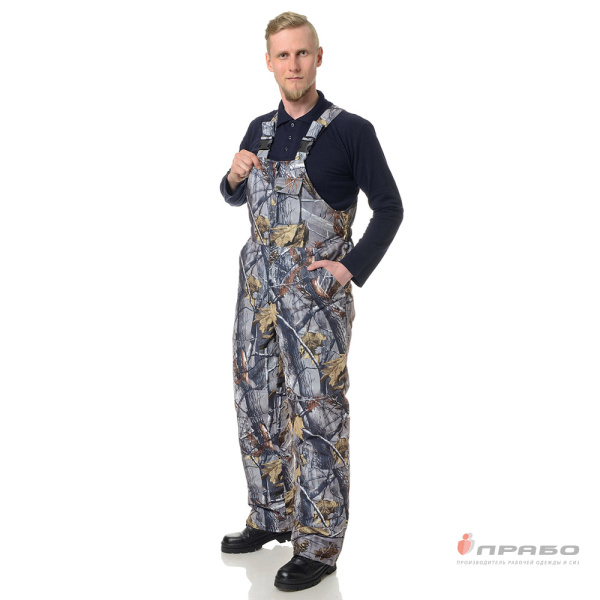 Костюм мужской утепленный "Универсал" КМФ осенний лес (куртка и полукомбинезон)