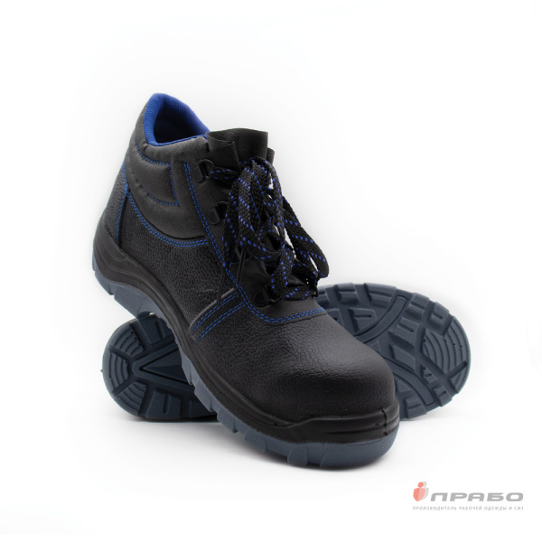Ботинки рабочие "Викинг-12/1С" с подошвой ПУ/ПУ, МП и МС чёрный/синий