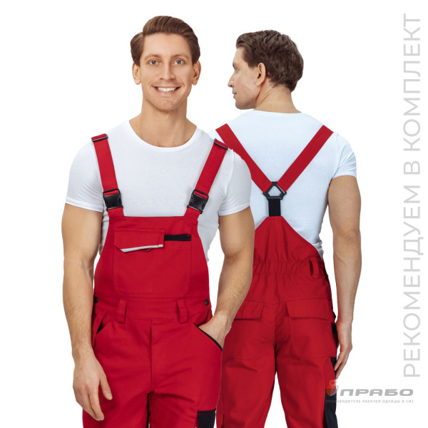 Полукомбинезон мужской "Сюрвейер" красный/чёрный