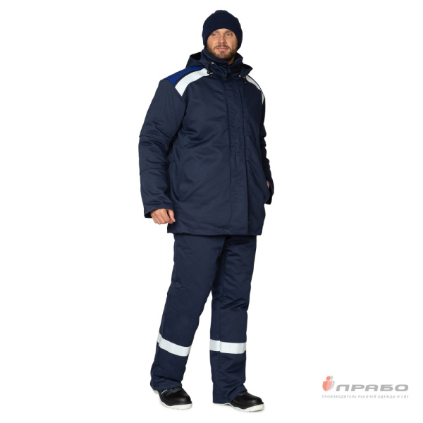 Костюм сварщика утеплённый тёмно-синий с огнестойкой пропиткой