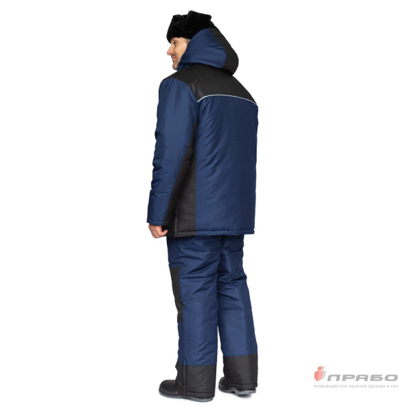 Костюм мужской утеплённый "Универсал-Т" синий/чёрный со съёмной подстежкой