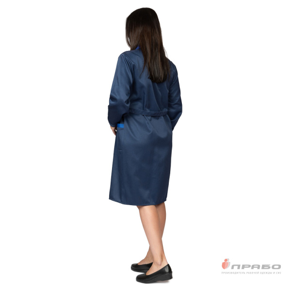 Халат рабочий женский "Технолог" синий/василёк