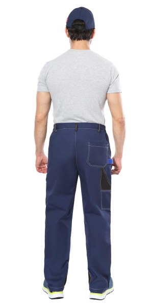 Брюки СИРИУС-ФАВОРИТ-МЕГА т.синий с чёрным и васильковым, СОП