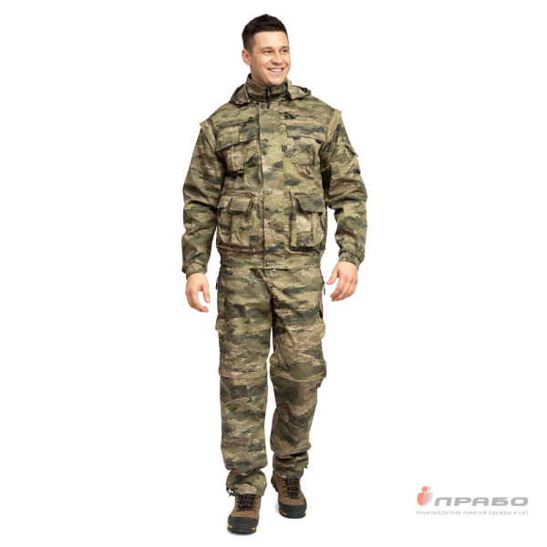 Костюм мужской "Раптор" рип-стоп КМФ тигр зелёный (куртка и брюки)