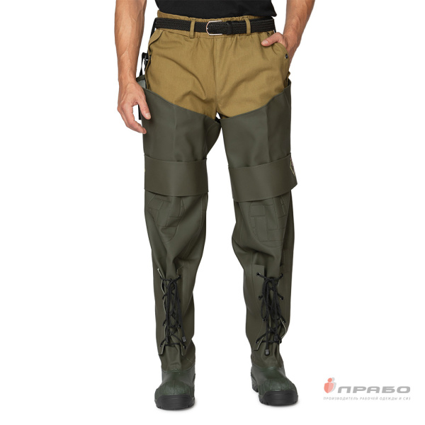 Бахилы рыбацкие шипованные высокие на галоше из ПВХ арт. 130ШУ (90 см) оливковые