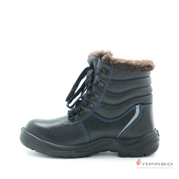 Ботинки утеплённые "28РНМ-1"с подошвой ПУ/нитрил и КП чёрные (шерстин)