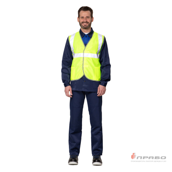 Жилет сигнальный "Спектр Лайт 2" лимонный с застёжкой на ленте велькро