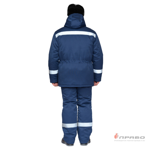 Костюм мужской утеплённый "Мастерок 2 Ультра СОП" синий с ветрозащитной маской