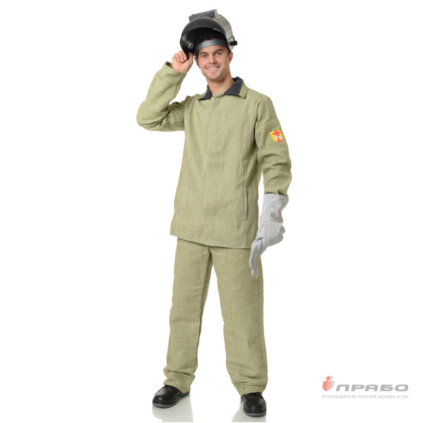 Костюм сварщика брезентовый хаки 1 класса защиты (куртка и брюки)