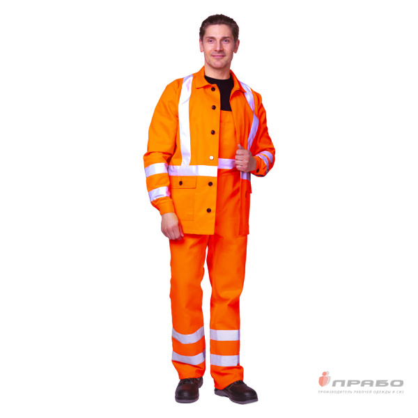 Костюм "Дорожник-2" оранжевый 3 класса защиты (куртка и полукомбинезон)