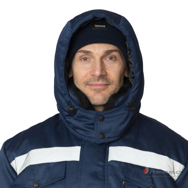 Куртка мужская на утепляющей подкладке для защиты от пониженных температур тёмно-синяя